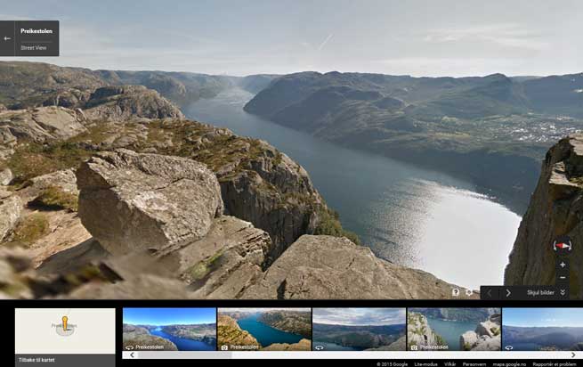Preikestolen / Pulpit Rock on Google Street Maps